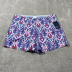 Nwt Crown & Ivy Caroline‎ Shorts 14 Stretch Twill Classic Fit Blue Prairie Artsy